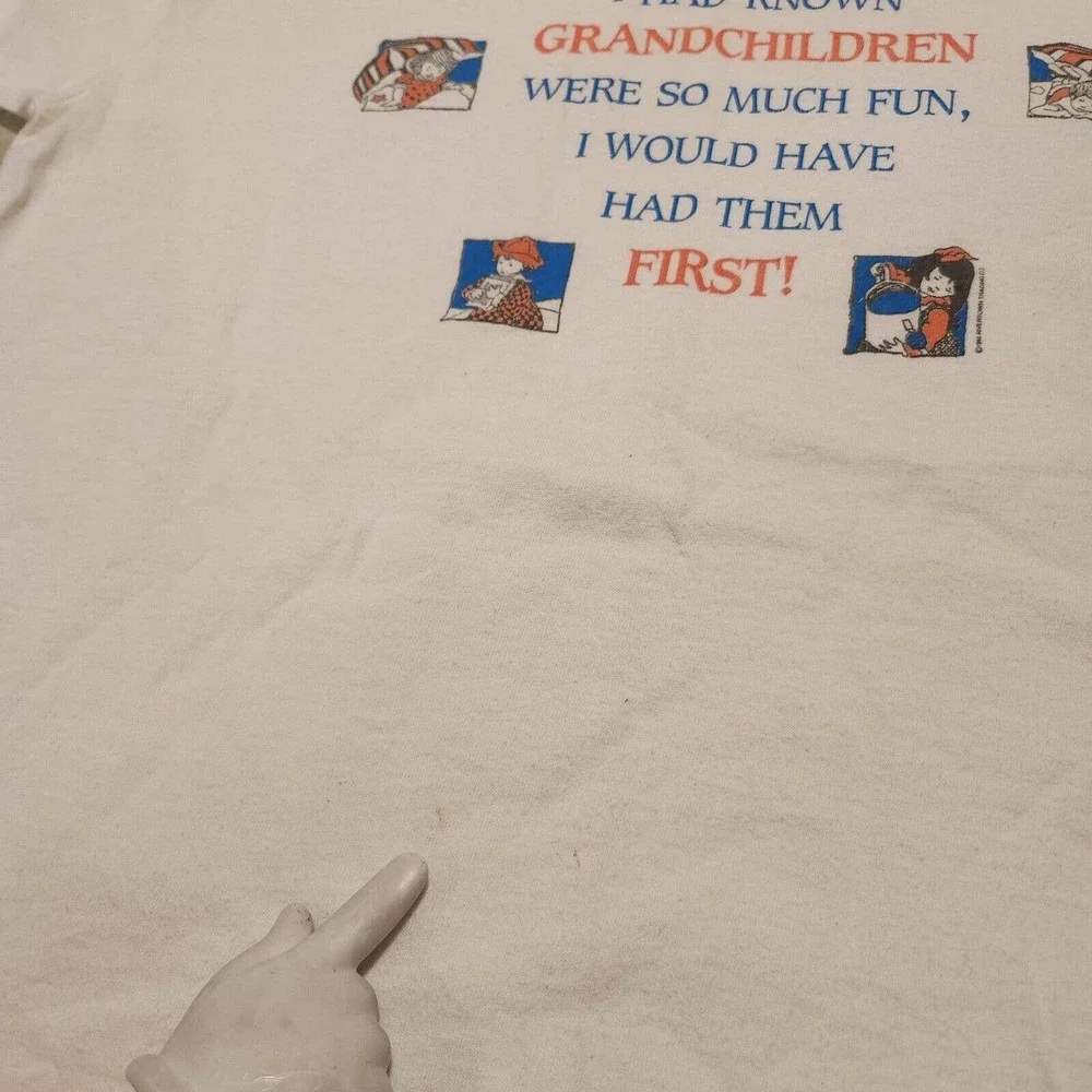 VTG‎ 90s Grandma Grandpa Granny Grandchildren Grand Child Single Stitch T Shirt - Picture 9 of 10